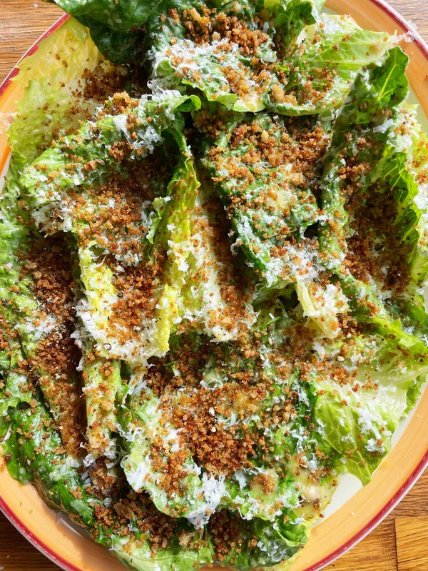 Classic Caesar Salad with Anchovy Breadcrumbs