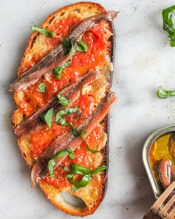 Garlic Confit Pan Con Tomate with Anchovies